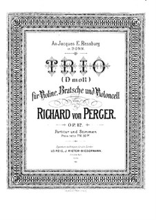 String Trio in D Minor, Op.12: Violin part by Richard von Perger