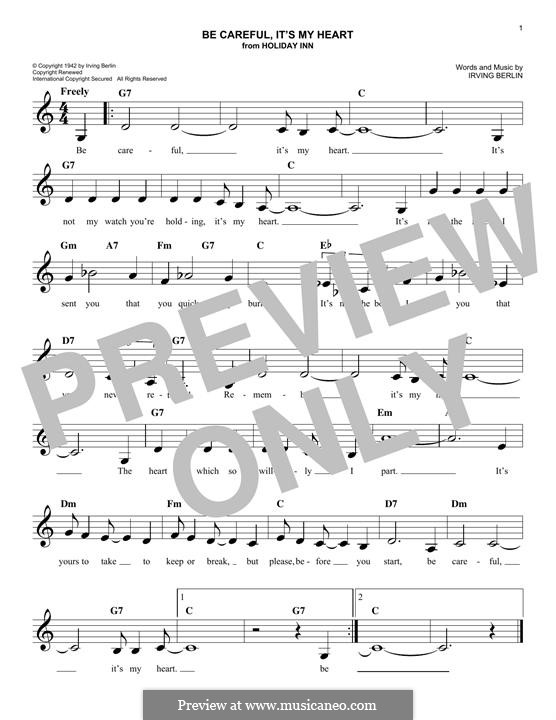 Be Careful, It's My Heart by I. Berlin - sheet music on MusicaNeo