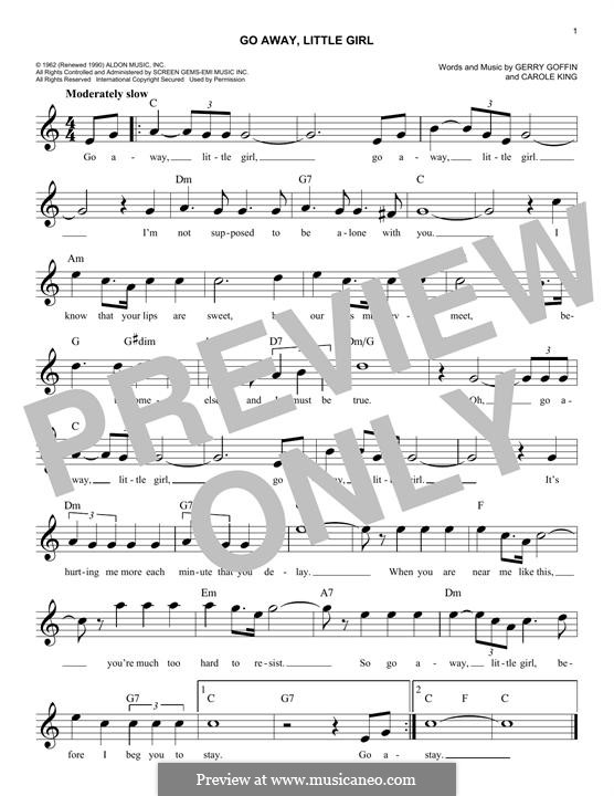 Go Away, Little Girl: Melody line by Carole King, Gerry Goffin