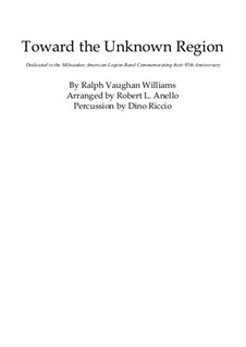 Toward the Unknown Region: Conductor's score by Ralph Vaughan Williams