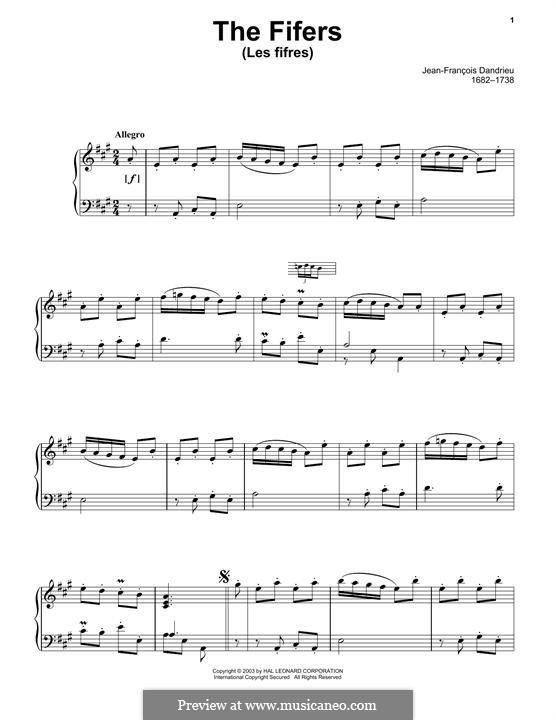 Les Fifres: For piano by Jean-François Dandrieu