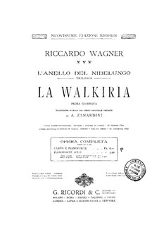 The Valkyrie , WWV 86b: Piano score by Richard Wagner