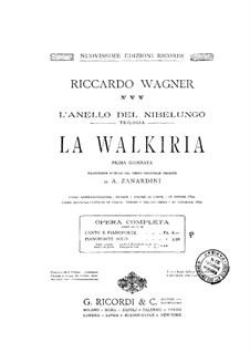 The Valkyrie , WWV 86b: Piano score by Richard Wagner