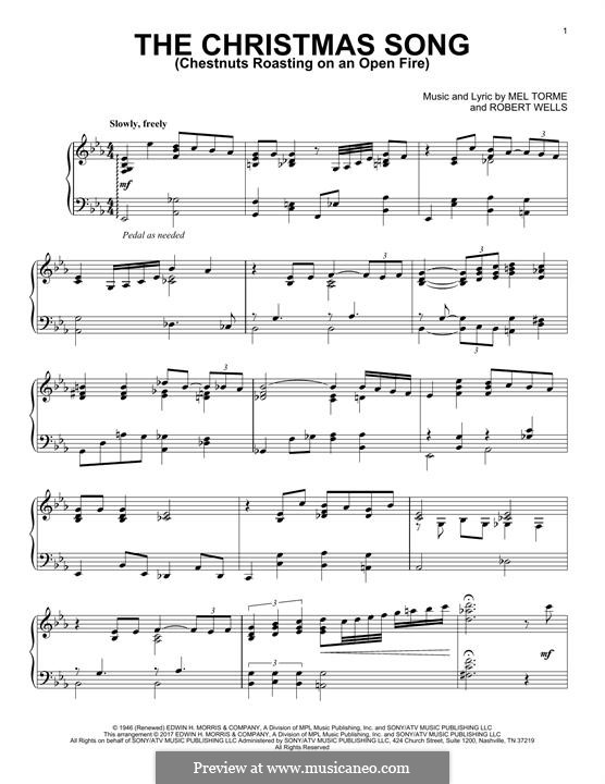 Piano version: Easy version by Mel Tormé, Robert Wells