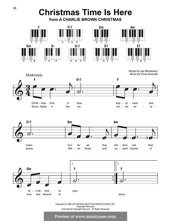Piano version: Easy version by Vince Guaraldi