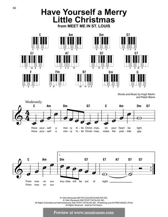 Piano version: Easy notes by Hugh Martin, Ralph Blane