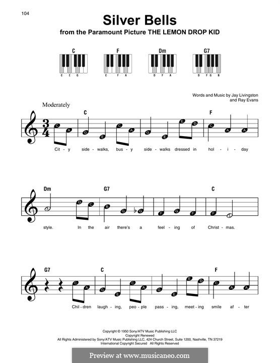 Piano version: Big notes by Jay Livingston, Raymond Evans