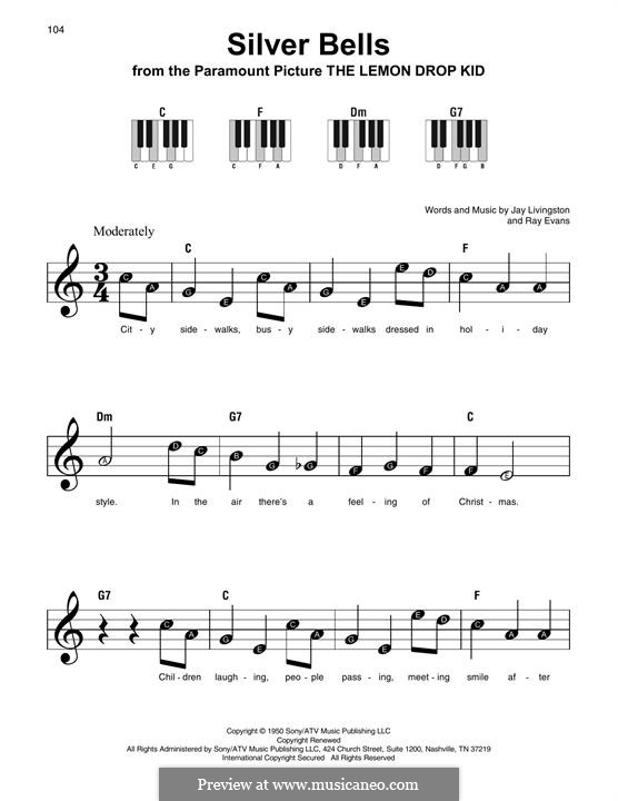 Piano version: Big notes by Jay Livingston, Raymond Evans
