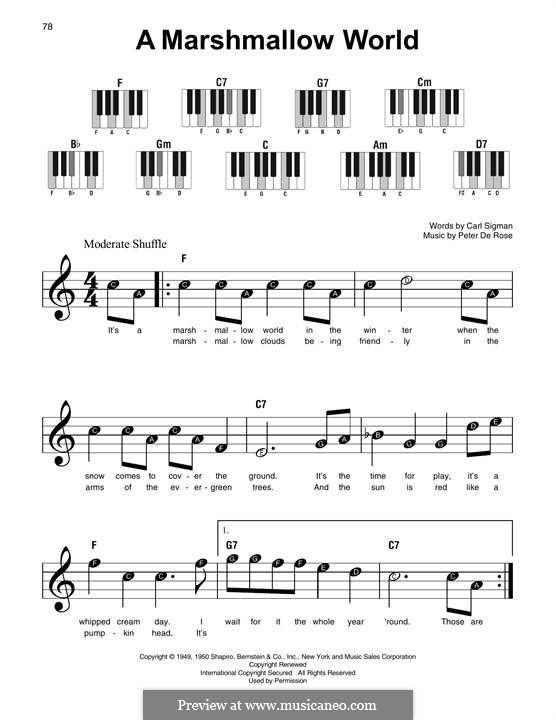 A Marshmallow World: For piano by Peter de Rose