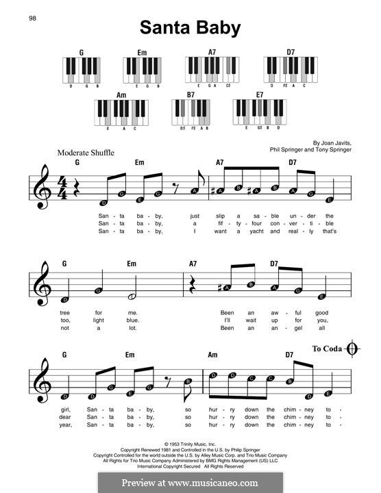 Piano version: Big notes by Joan Javits, Philip Springer, Tony Springer