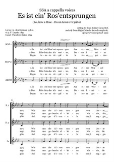Es ist ein Ros entsprungen (A Rose Has Sprung Up): SSA chorus by Unknown (works before 1850)