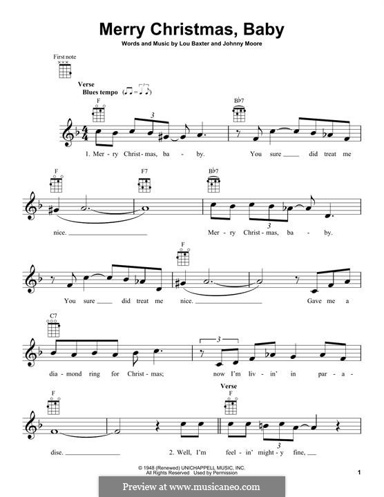 Merry Christmas, Baby by J. Moore, L. Baxter - sheet music on MusicaNeo