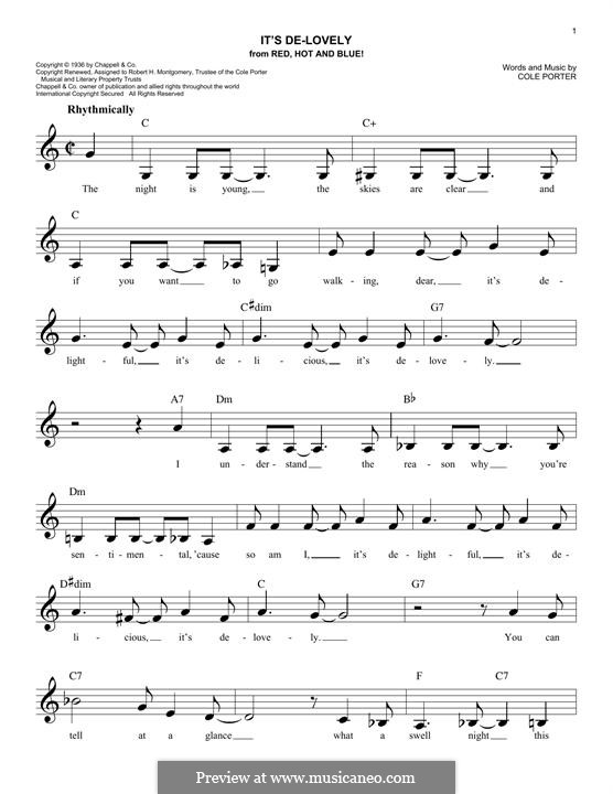 ブラスバンド楽譜　De Lovely It's De-Lovely by C. Porter - sheet music on MusicaNeo