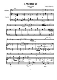 Amoroso. Waltz, Op.160: For trombone and piano by August Nölck