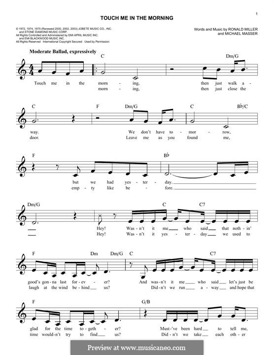 Touch Me in the Morning (Diana Ross): Melody line by Michael Masser