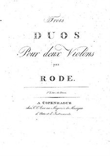 Three Duos for Two Violins, Op.1: Book I by Pierre Rode