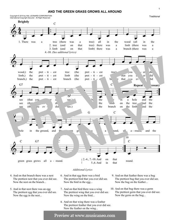 And the Green Grass Grows All Around by folklore sheet music on MusicaNeo
