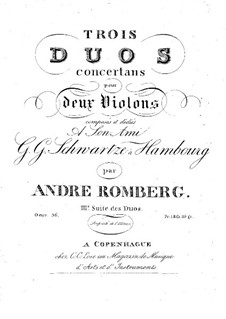 Three Сoncert Duos for Two Violins, Op.56: Three Сoncert Duos for Two Violins by Andreas Romberg