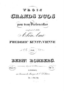 Three Grand Duos for Two Cellos, Op.33: Duo No.2 – Cello I part by Bernhard Romberg