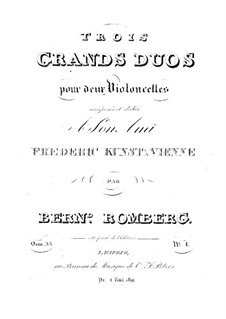 Three Grand Duos for Two Cellos, Op.33: Duo No.3 – Cello I part by Bernhard Romberg