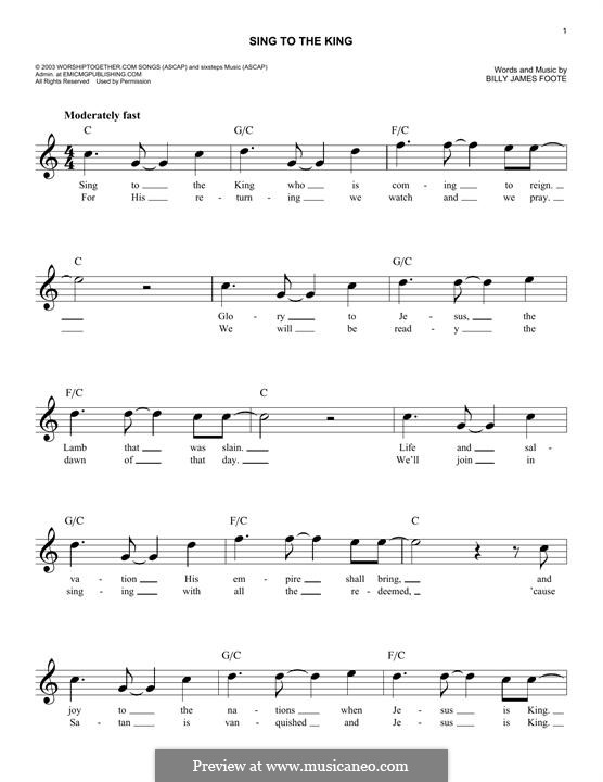Sing to the king by b foote sheet music on musicaneo
