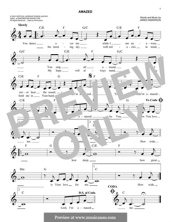 Amazed (Phillips, Craig & Dean): Melody line by Jared Anderson