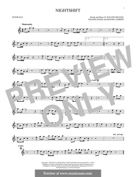 Nightshift (The Commodores): For tenor saxophone by Dennis Lambert, Francine Golde, Walter Orange