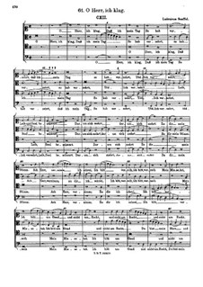 O Herr, ich klag: O Herr, ich klag by Ludwig Senfl