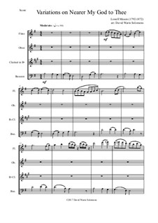 Nearer, My God, To Thee: Variations, for wind quartet by Lowell Mason