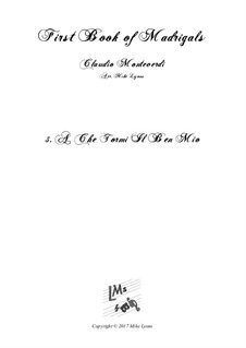 Book 1 (a cinque voci), SV 23–39: No.03. A che tormi il ben mio. Arrangement for quintet instruments by Claudio Monteverdi