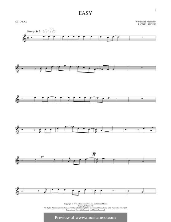 Easy (The Commodores) by L. Richie - sheet music on MusicaNeo