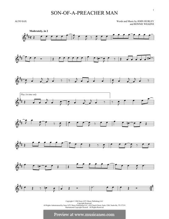 Son of a Preacher Man (Dusty Springfield): For alto saxophone by John Hurley, Ronnie Wilkins