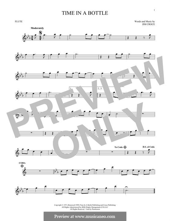 Time in a Bottle: For flute by Jim Croce