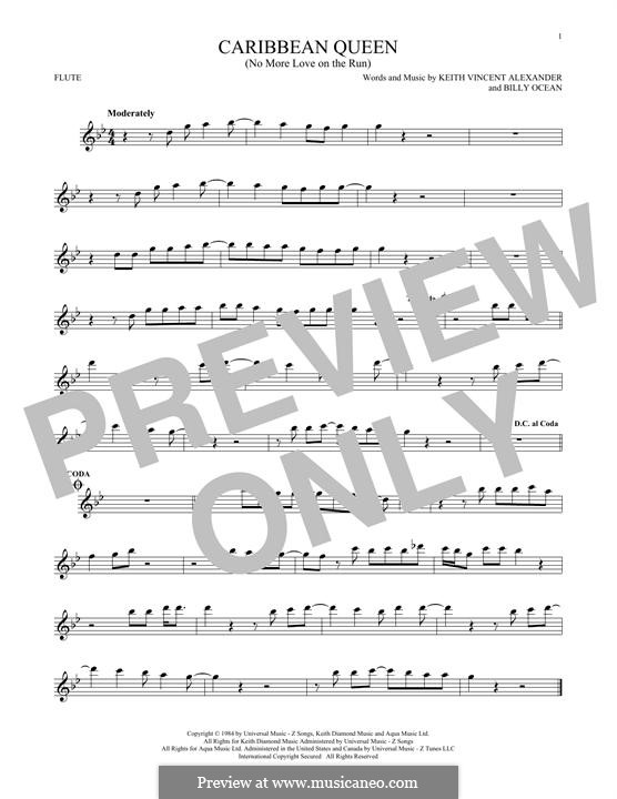 Caribbean Queen (No More Love on the Run): For flute by Keith Vincent Alexander