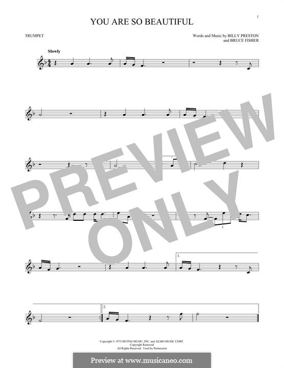 You Are So Beautiful (Joe Cocker): For trumpet by Billy Preston, Bruce Fisher