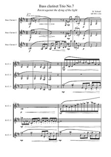 Trio for Bass clarinet No.7, MVWV 1156: Trio for Bass clarinet No.7 by Maurice Verheul