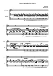 Piece for Marimba and Bass clarinet No.5, MVWV 1157: Piece for Marimba and Bass clarinet No.5 by Maurice Verheul