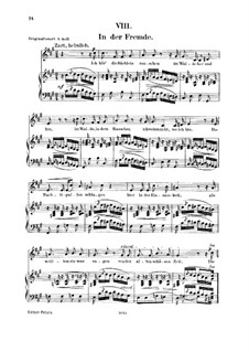 No.8 In der Fremde (Abroad): For voice and piano by Robert Schumann