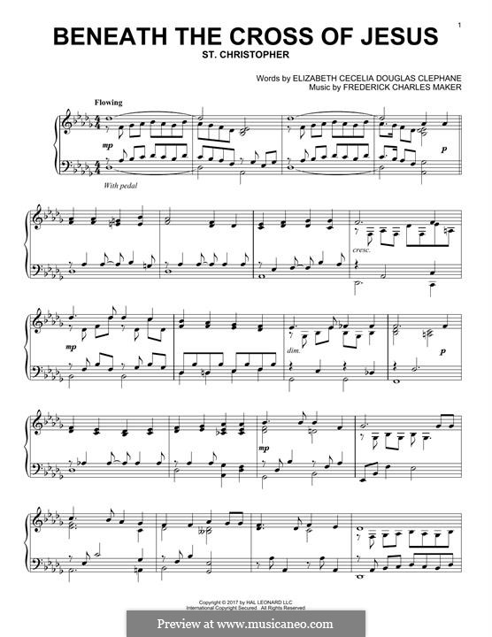 Beneath the Cross of Jesus: For piano by Frederick Charles Maker