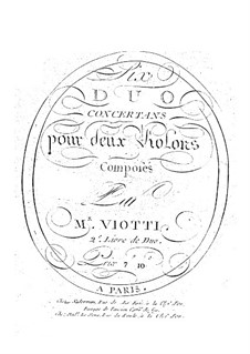 Six Concert Duos for Two Violins, Op.20: Parts by Giovanni Battista Viotti