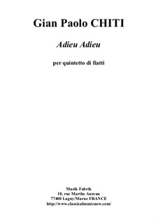 Adieu Adieu for wind quintet: Adieu Adieu for wind quintet by Gian Paolo Chiti