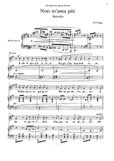 Non T'Amo Più: For voice and piano by Francesco Paolo Tosti