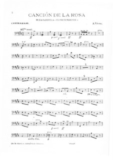 El Pretendiente. Canción de la Rosa: Double bass part by Amadeo Vives