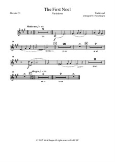 Variations: For full orchestra – horn in F 1 part by folklore