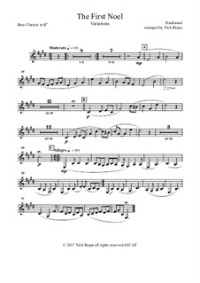 Variations: For full orchestra – bass clarinet in B Flat part by folklore