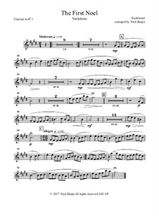 Variations: For full orchestra – clarinet in Bb 1 part by folklore