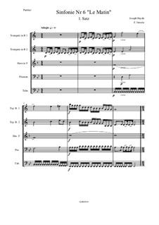 Symphony No.6 in D Major 'Le matin': Movement 1, for wind quintet – score by Joseph Haydn