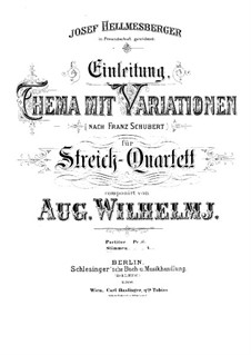 Theme and Variations for String Quartet after F. Schubert: Cello part by August Wilhelmj