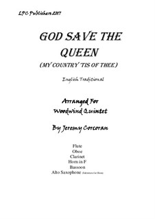 God Save the Queen: For wind quintet by folklore