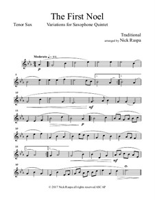 Variations: For saxophone quintet – tenor sax part by folklore